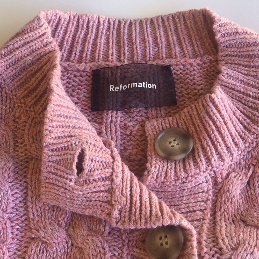 Reformation Annie cable knit cardigan sweater - Picture 6 of 16